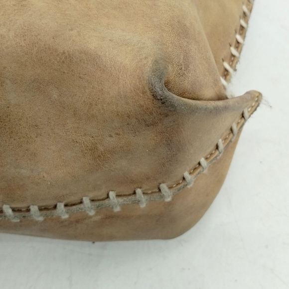 Bed Stu Tote Bag Tan Distressed Leather Whip Stitch - Picture 10 of 16